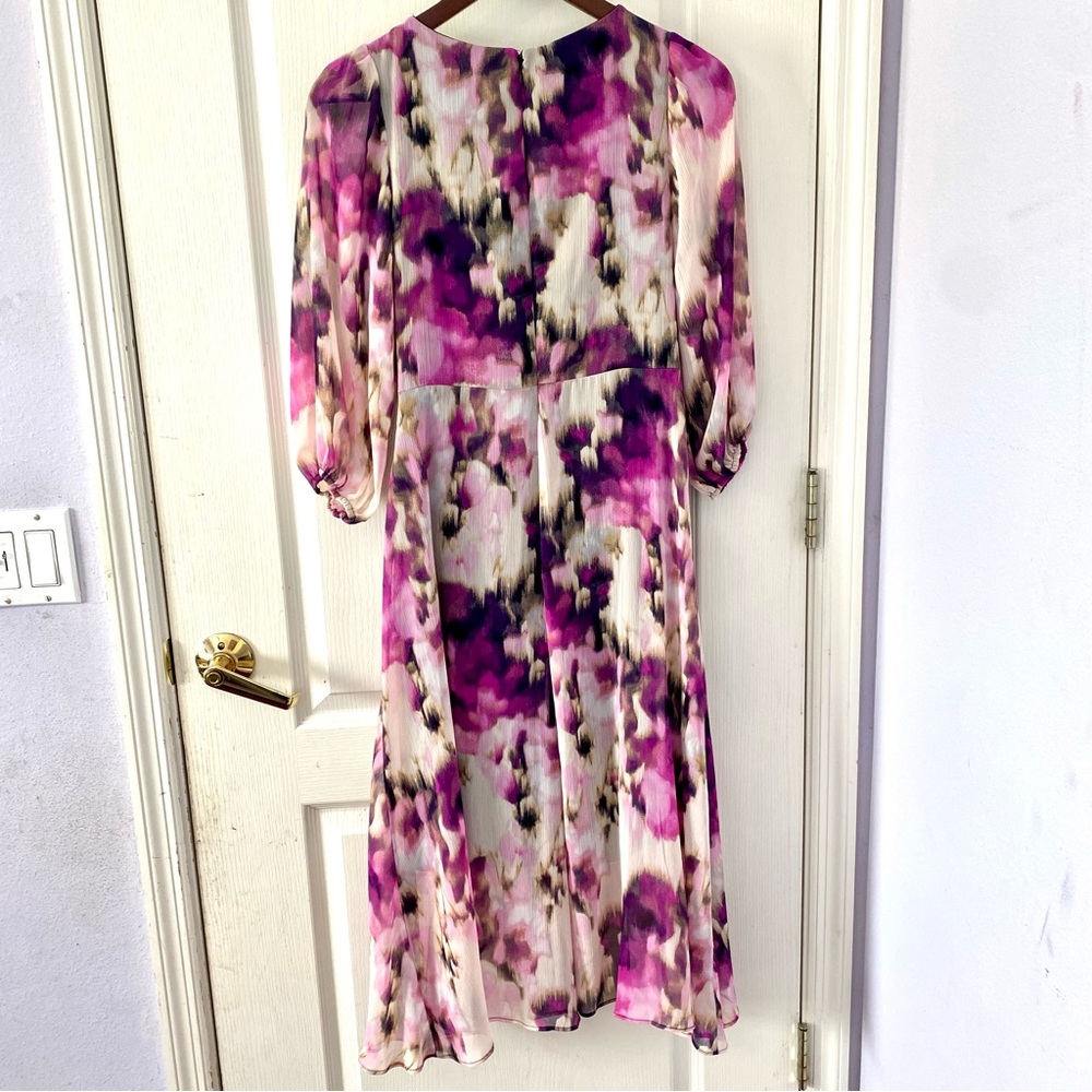 DKNY Long Sleeve Knee Length Floral Dress - Picture 2 of 7
